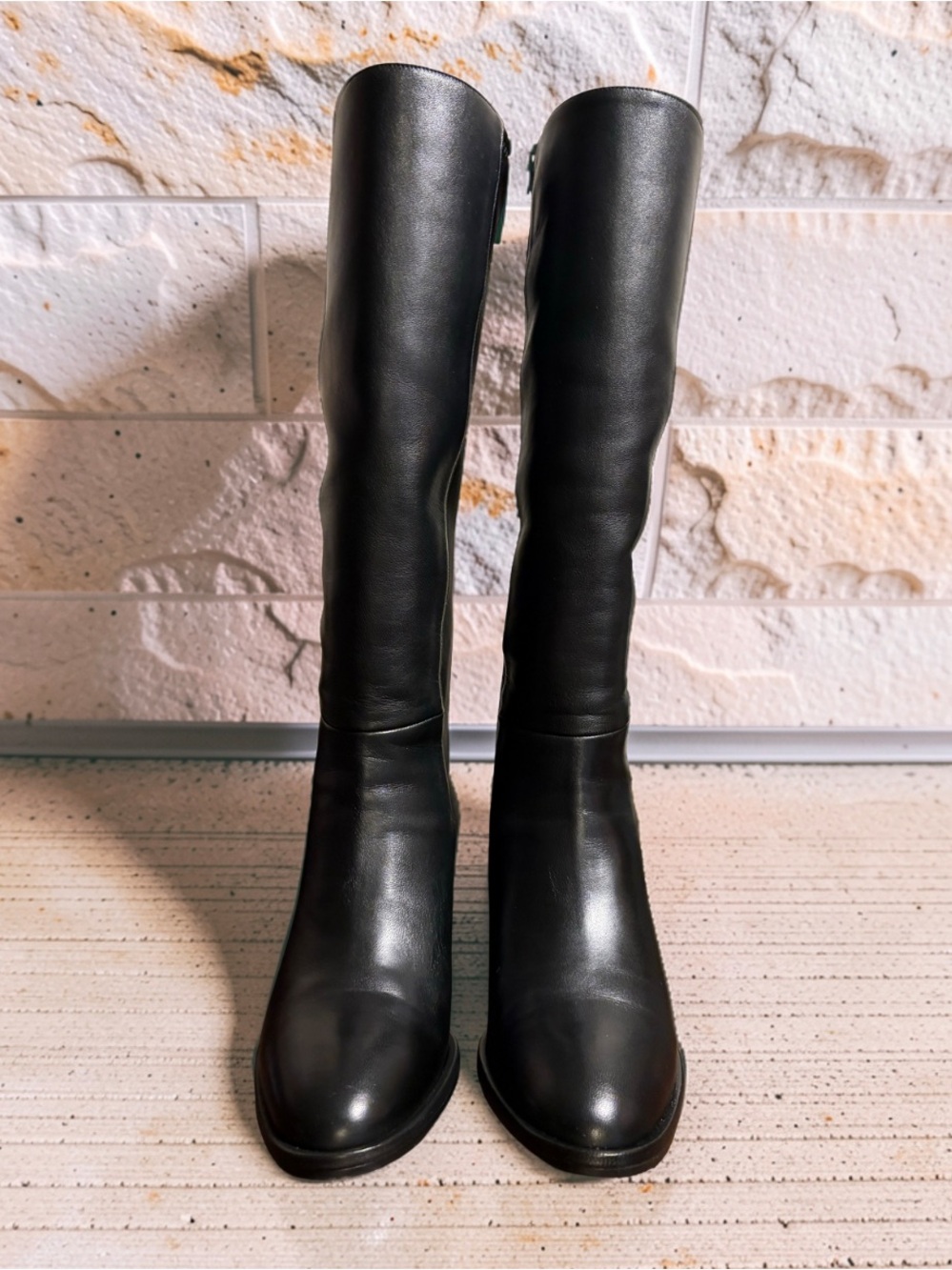 M. Gemi The Denise Black Leather Knee High Chelsea Boots